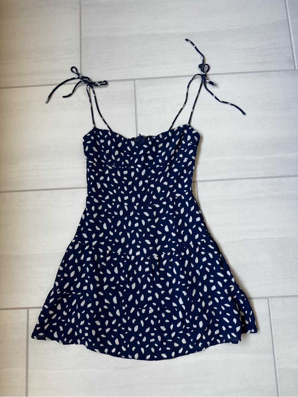 Reformation Mini Sundress, Size 2, Blue & White
